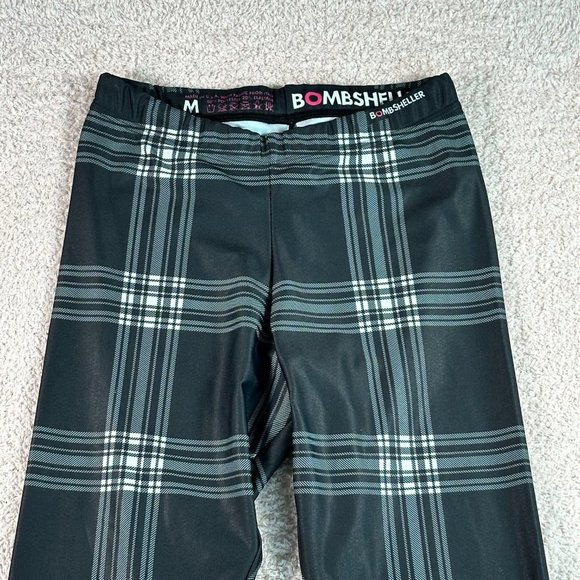 Bombshell Sportswear Black and White Plaid Leggings - Picture 3 of 9